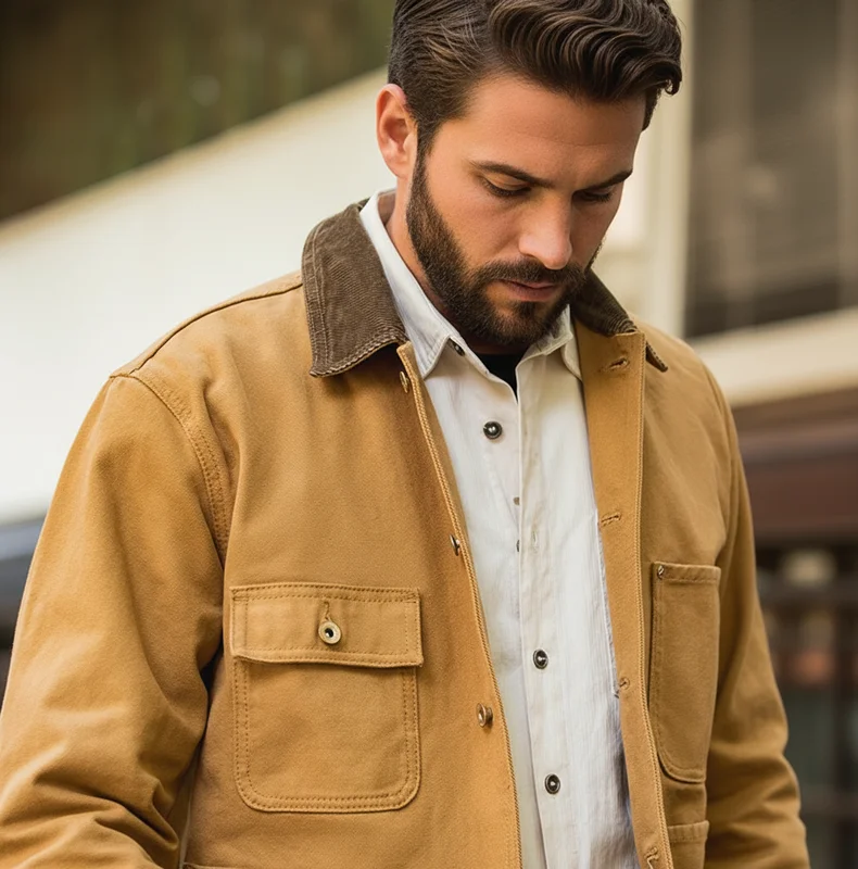 Maden Vintage Heavyweight Michigan Chore Jackets Multi-Pocket