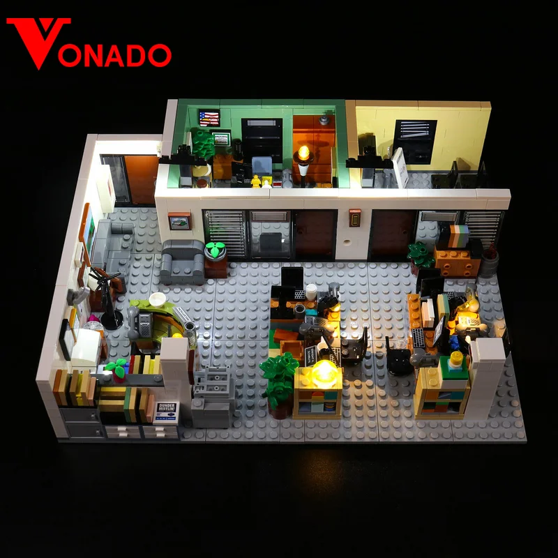 Vonado blocos de construção luz para 21336 o escritório (para não incluir o modelo) iluminação led acessórios brinquedos diy