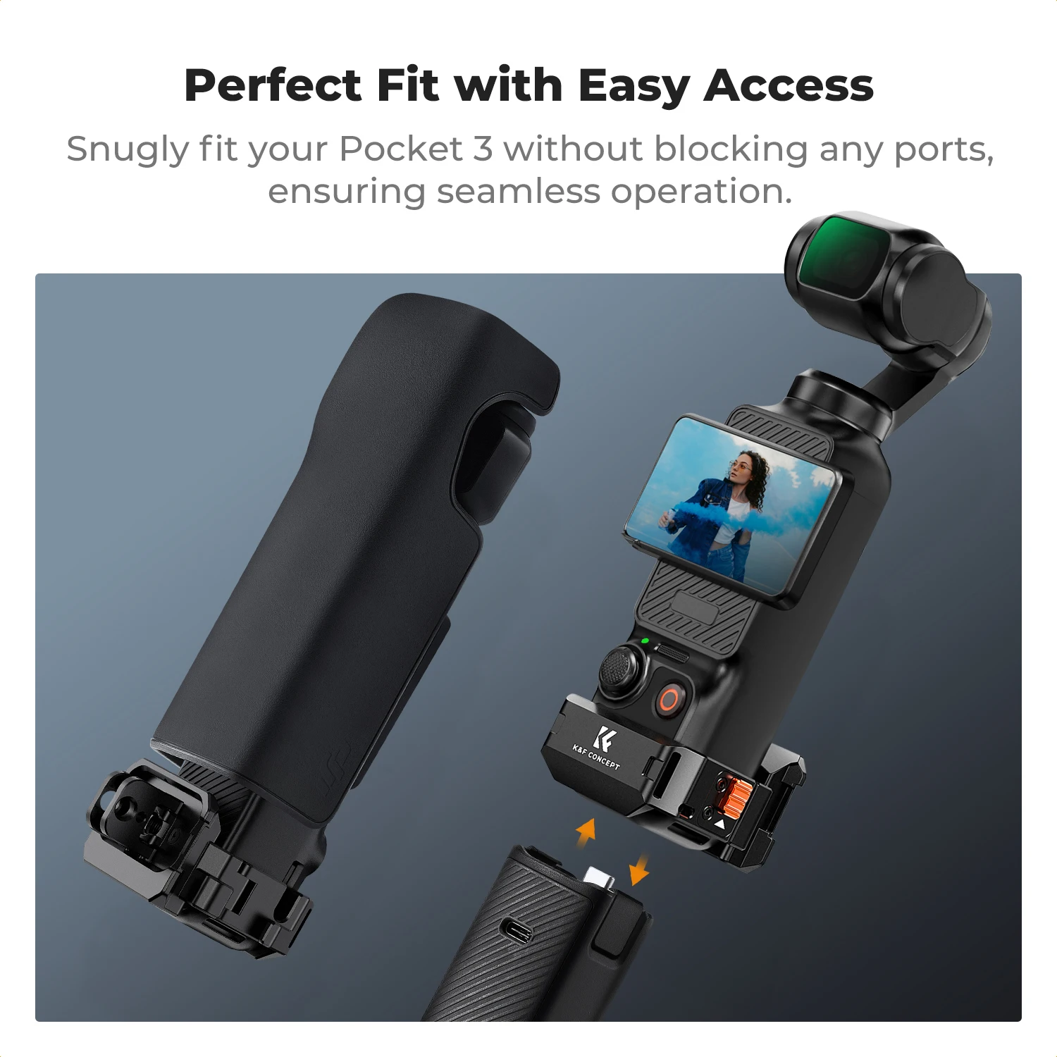 K&F CONCEPT DJI 오즈모 포켓 3용 확장 어댑터 프레임 액세서리 알루미늄 합금 액션 카메라 보호 케이지