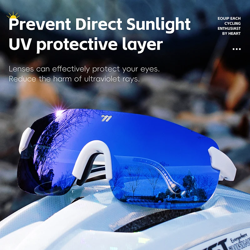 WEST BIKING Frameless Photochromic Glasses UV400 Protection HD Goggles Unisex TR90 Lightweight Cycling Glasses Sports Eyewear