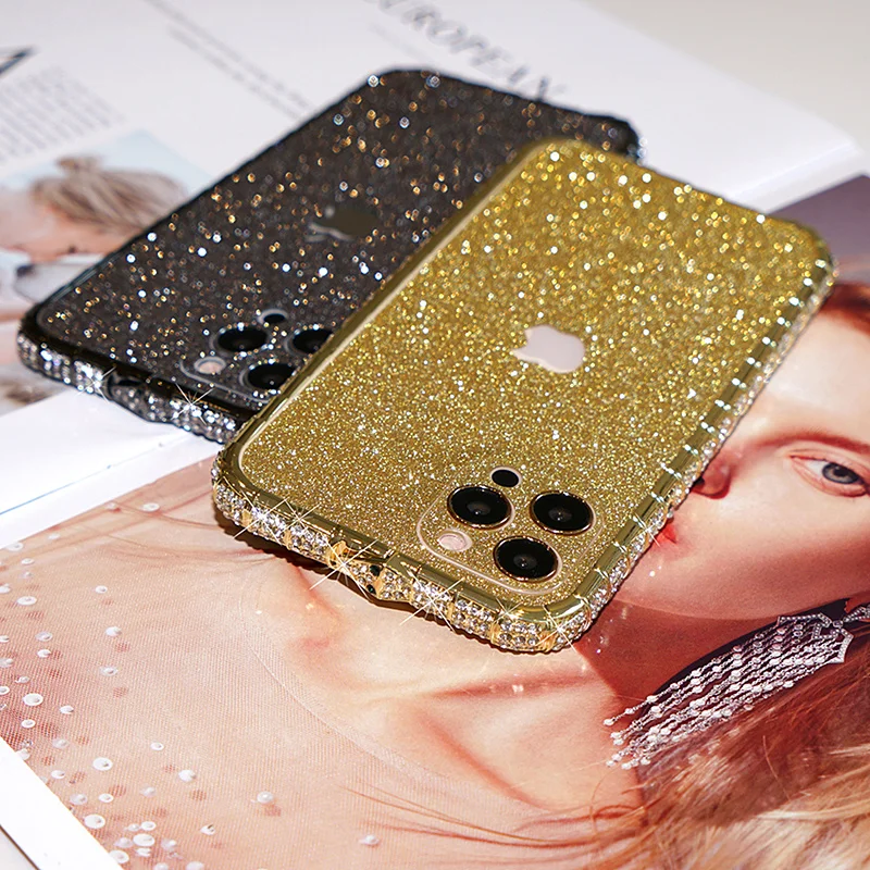Luxury Rhinesone Metal Bumper Case For Iphone 13 12 11 Pro Max Xs Max Xr X 8 Glitter Bling Diamond Crystal Jewelled Frame Cover
