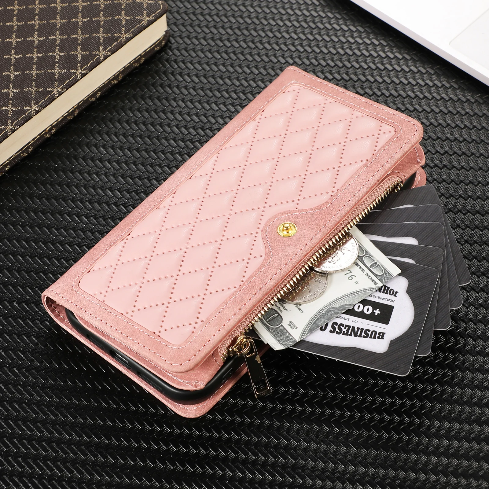 Zipper Leather Wallet Card Solt Case For Iphone 14 Pro Max 13 12 Mini 11 X  Xs Max Xr 6 6s 7 8 Plus Se2022 Bags Book Purse Cover - Mobile Phone Cases &  Covers - AliExpress