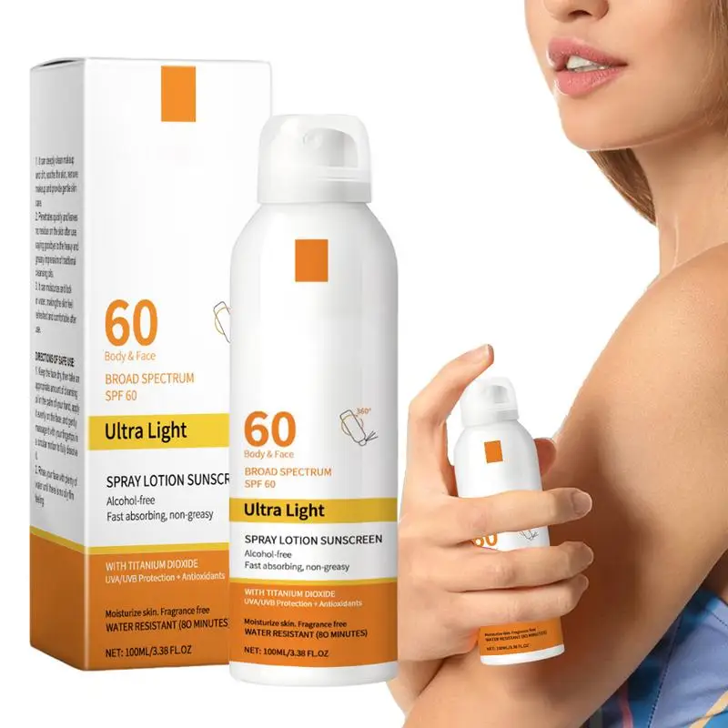 

Moisturizing Sunscreen Spray Body Sunscreen Mist 100mlWaterproof Face Sun Protection Spray Hydrating Refreshing Sunscreen Lotion