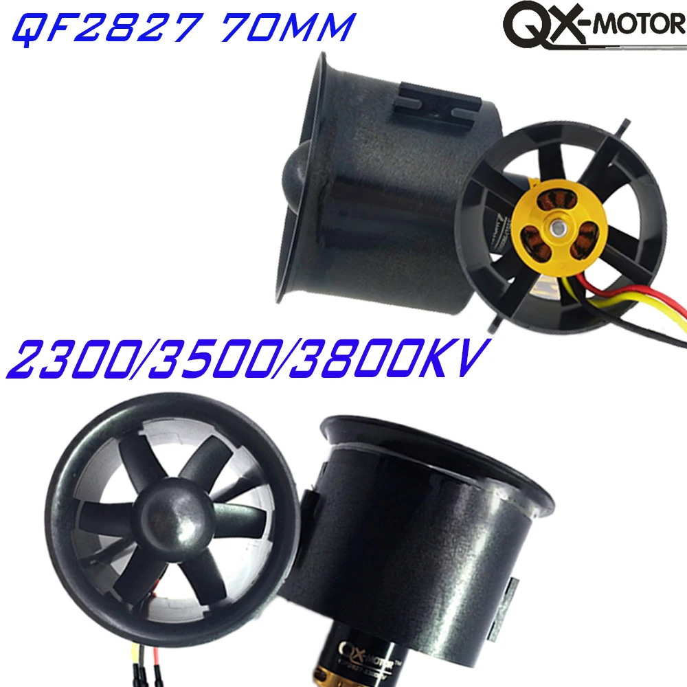 Фонарь с 6 лопастями QX-MOTOR 70 мм EDF, фонарь с бесщеточным двигателем 6s 2300 кв/КВ/кв для Fms/радиоуправляемых самолетов freewing