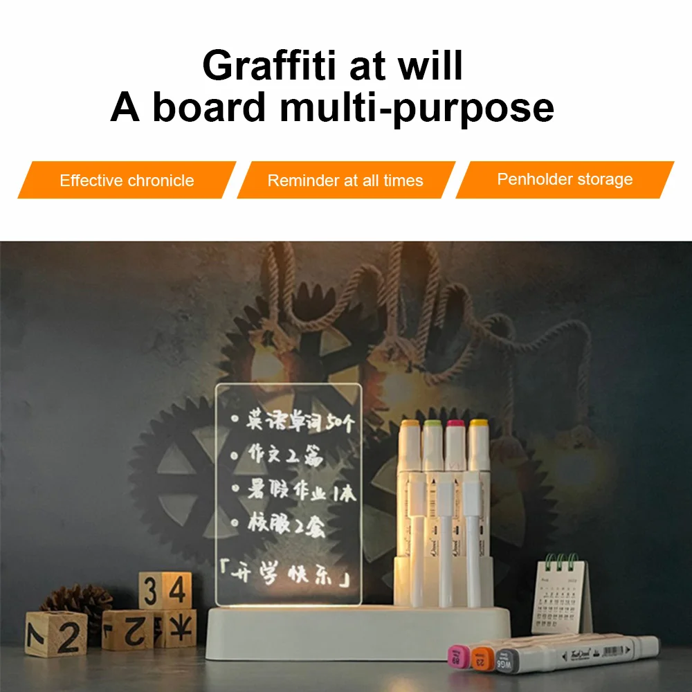 

LED Note Board Creative Night Light USB Message Board Holiday Light With Pen Gifts For Children Girlfriend Decoration Night Lamp