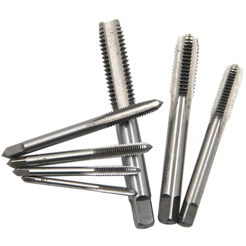  7pc M3-M12 Hand Tap Square Shank Pointed Straight Groove Thread Tapping Internal Thread Tapping Tool Set 