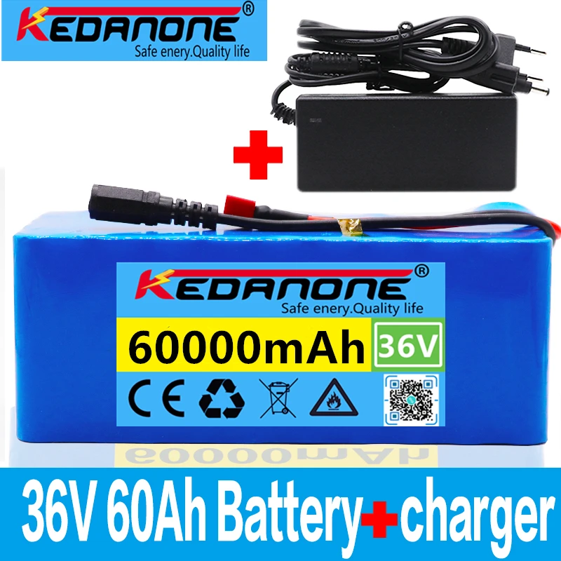 Genuine New 10S4P 36V Battery 60Ah Rechargeable lithium Battery Pack Built-in 20A BMS for 750W 1000W BAFANG Kit With 42v Charger