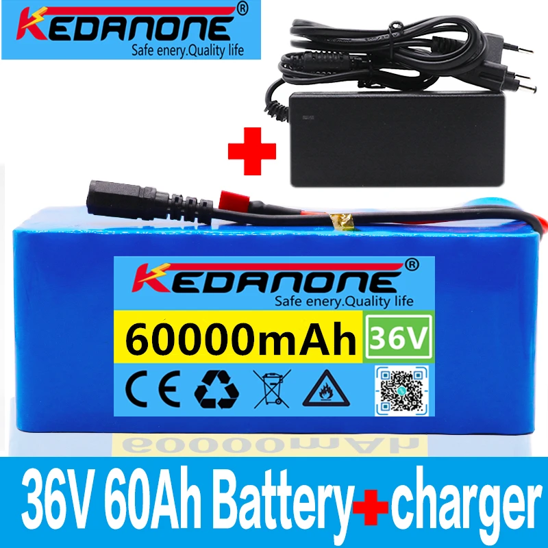 Genuine New 10S4P 36V Battery 60Ah Rechargeable lithium Battery Pack Built-in 20A BMS 750W 1000W BAFANG Kit 42v Charger rechargeable battery