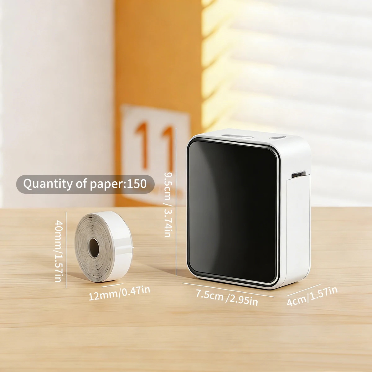 Marklife 열전사 라벨 프린터 P15 사무실 주방 학교용 흰색 블루투스 무선 라벨 프린터 선물/DIY 창의적인 용도로 사용 가능