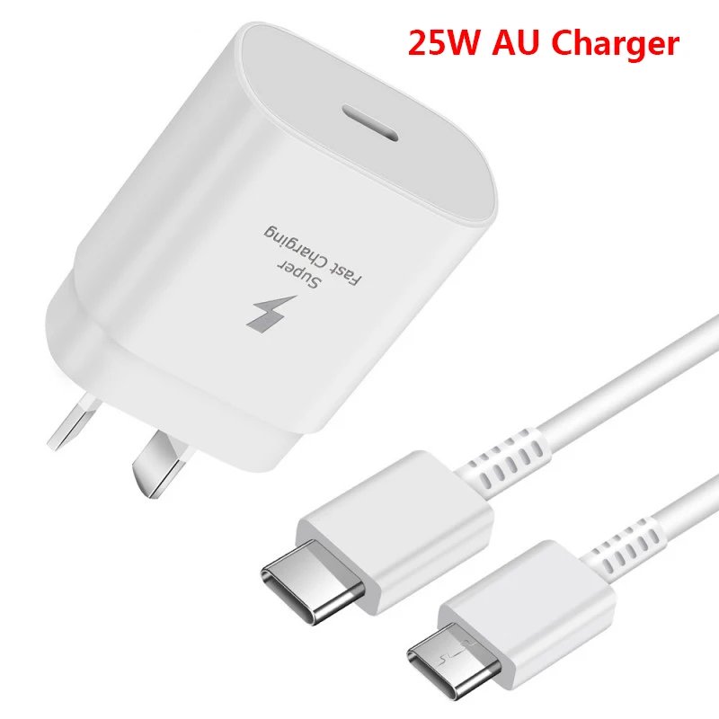 25W Super Fast Charge Wall Adapter with Type C Cable - Samsung-Compatible