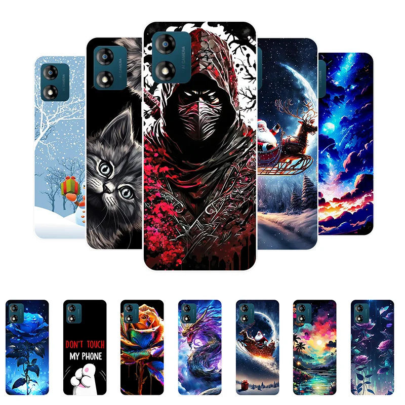 Custodia In Silicone Per Motorola E13 Bumper Marble Cat Custodia Morbida Per Telefono Per Motorola Moto E13 E 13 Motoe13 Cover Posteriore