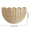 Scalloped Wicker Baskets For Wall Natural Woven Rattan Organizer Scalloped Home Decor Storage For Living Room Study Nursery 6