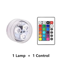 Battery - Operated RGB Submersible LED Mood Light with Remote Control (1 Lamp 1 Controller)
