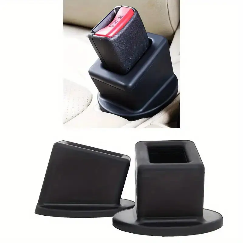 Car Seatbelt Locking Upright Device 1pcs Card Slot Bracket Silicone Buckle Protective Cover Guard Belt Holder