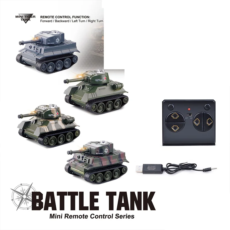 Char Tank RC Robot Télécommandé 2.4GHz - Vert, Gris, Camouflage