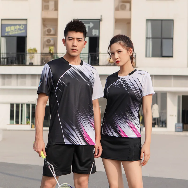 

Men's and women's badminton suit, competition suit, pants skirt, short sleeved round neck table tennis jersey