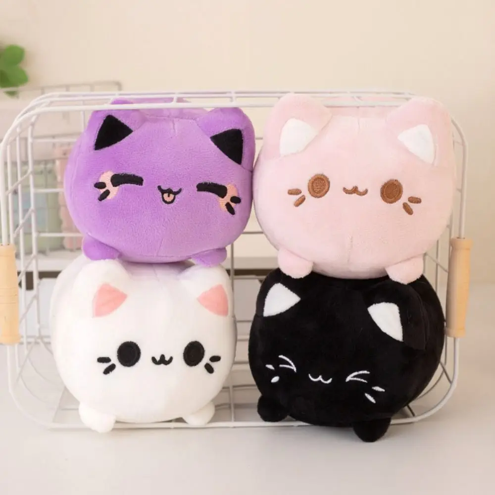 20cm Kawaii Black Cat Stuffed Animal Purple Kitten Plush Toys Pink Peachy Cat Soft Dolls Cute Plushie Presents For Girl Friends