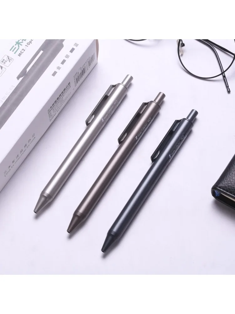 SUNWOOD 마스터 시리즈 글쓰기 서명용 클릭 액션 볼펜, 블랙 MC2, 0.5mm, 10 개