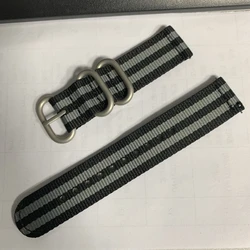 Premium Ribbed Nylon Watch Strap - Military Ballistic Fabric Replacement - 22mm (Black grey - 2)