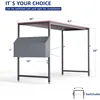 47 Inch Computer Desk for Small Spaces with Storage Bag, Home Office Work Desk with Headphone Hook, Small Office Desk 3