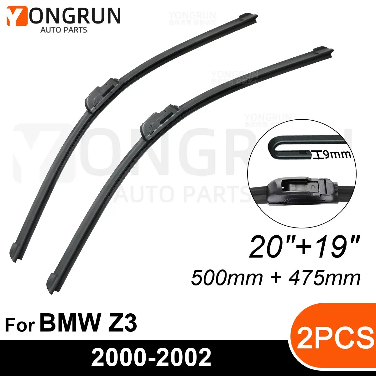 Parabrezza Per Auto Parabrezza Spazzola Tergicristallo Anteriore Accessori In Gomma Per Bmw Z3 20 "+ 19" 2000-2002 2000 2001 2002