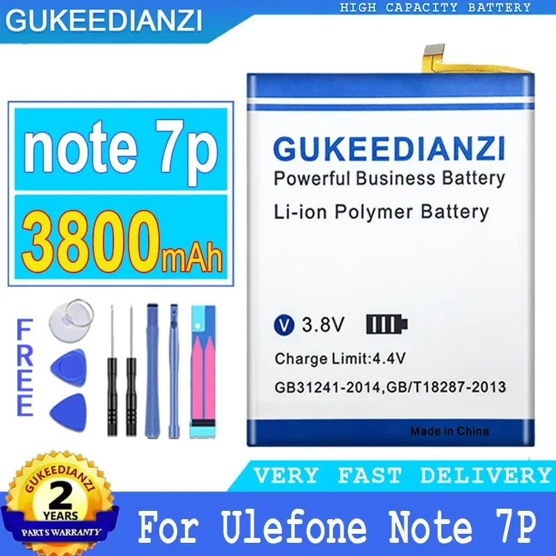 

Запасная аккумуляторная батарея 3800 мАч для мобильных телефонов Ulefone Note 7P Note7P, портативная батарея большой емкости