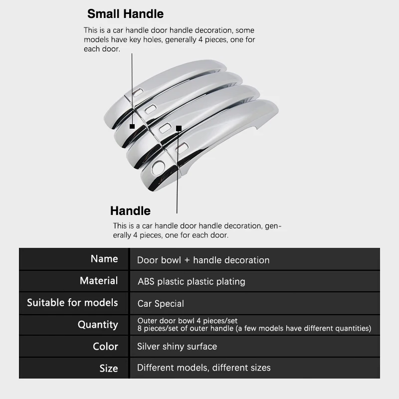 Poignées De Porte Chromées Cachent Convient Pour Opel Crossland X 2017