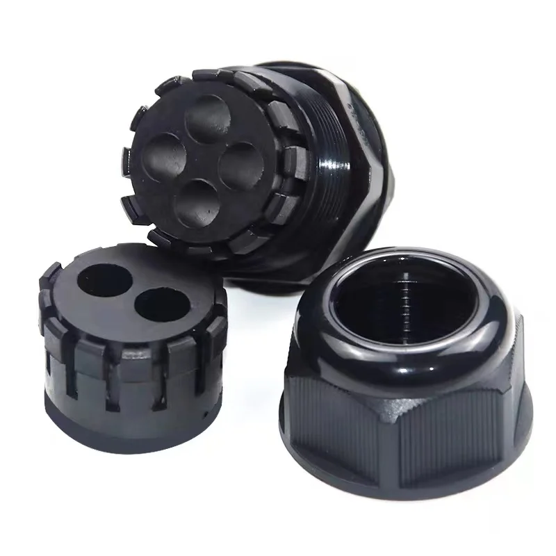Cable Gland 10 Pcs M25 More Holes Cable Gland Split Waterproof Plastic Cable Gland With Tow Holes M25*1.5 Nylon