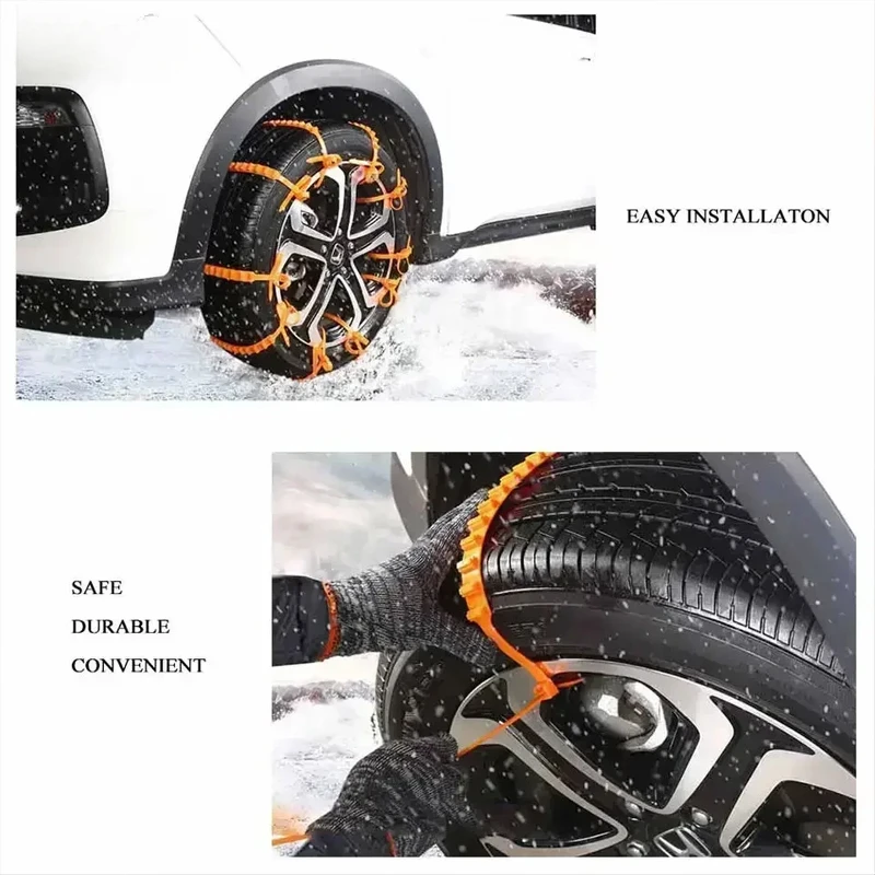 Car Tire Chains Winter Snow Anti-Skid Tyre Cable Ties Auto Outdoor Snow Tire Tyre Anti Skid Chain Emergency Accessories 20pcs
