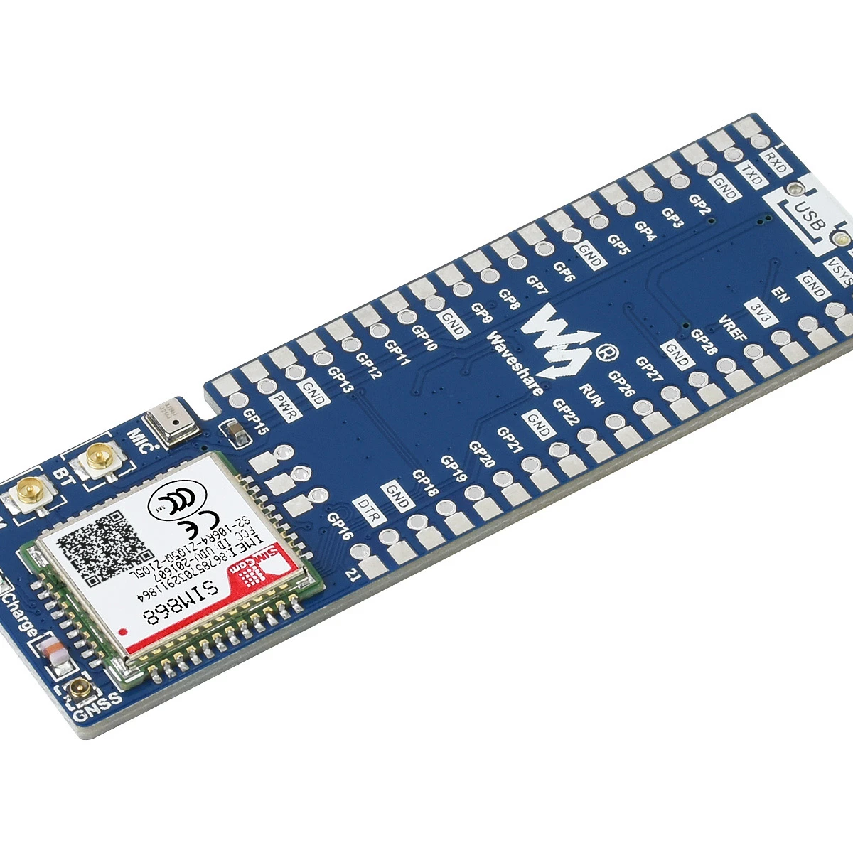 Waveshare  Sim868 Gsm/Gprs/Gnss Module For Raspberry Pi Pico Blue-Tooth Connection