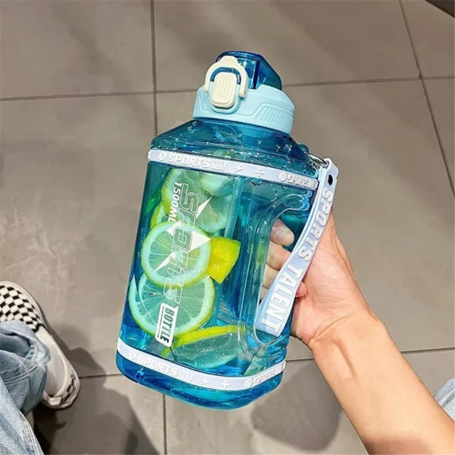 2 Water Bottle Straw Large Portable Travel Sports Fitness Cup Summer Cold - Water  Bottles - Aliexpress