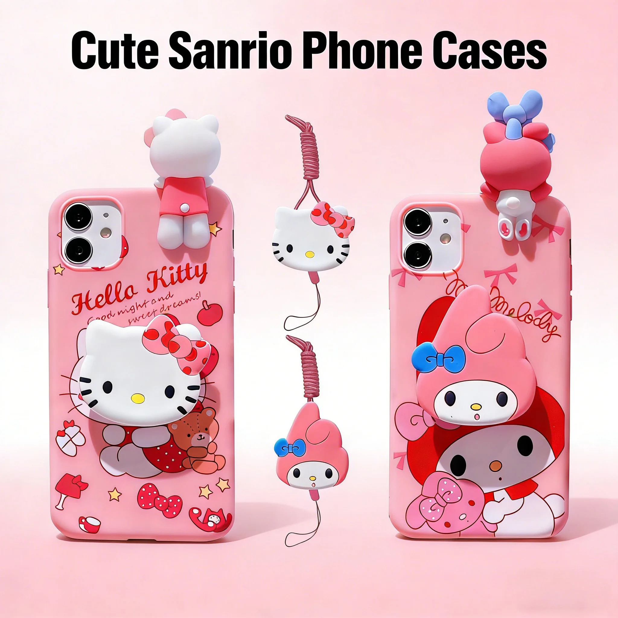 Чехол Sanrio для Xiaomi Redmi с держателем и шнурком, обзор, отзывы, характеристики, купить