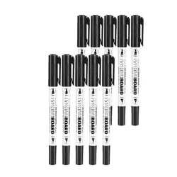 Set of 5/10 Erasable Double - Tip Whiteboard Markers - 3 Vibrant Colors for Smooth Writing in Office, School, and Meetings (Black - 10 Pcs)