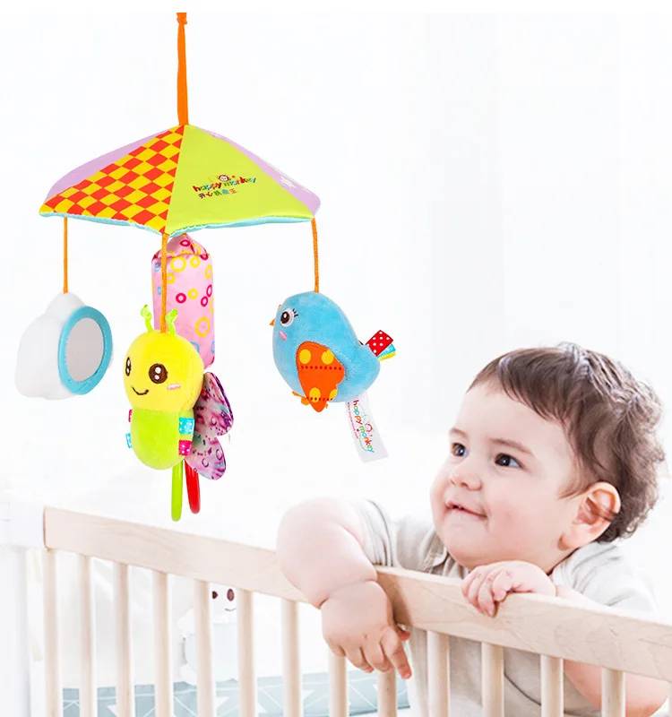 Baby Toy 0-1 Year Old Rotatable Animal Bed Hanging Bed Bell Newborn Cart Wind Bell Pendant Rattle Toy