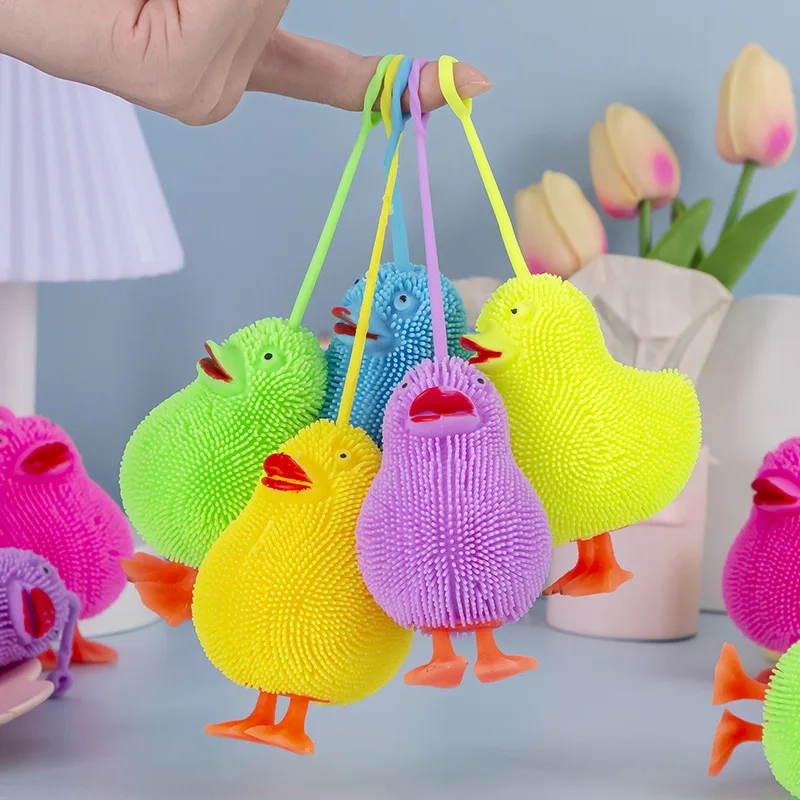 

Decompression Luminous Duck Fluffy Ball Pinching Music Vent Ball Decompression Vent Plush Duck Vent Toys