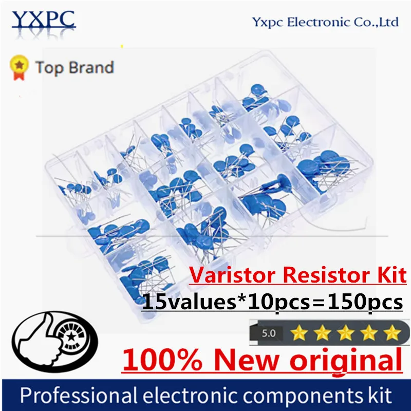 15values*10pcs=150pcs Varistor Resistor Assorted kit Box 5D471K 7D471K 7D431K 10D471K 10D431K 10D391K 14D471K 14D431K 10D241K