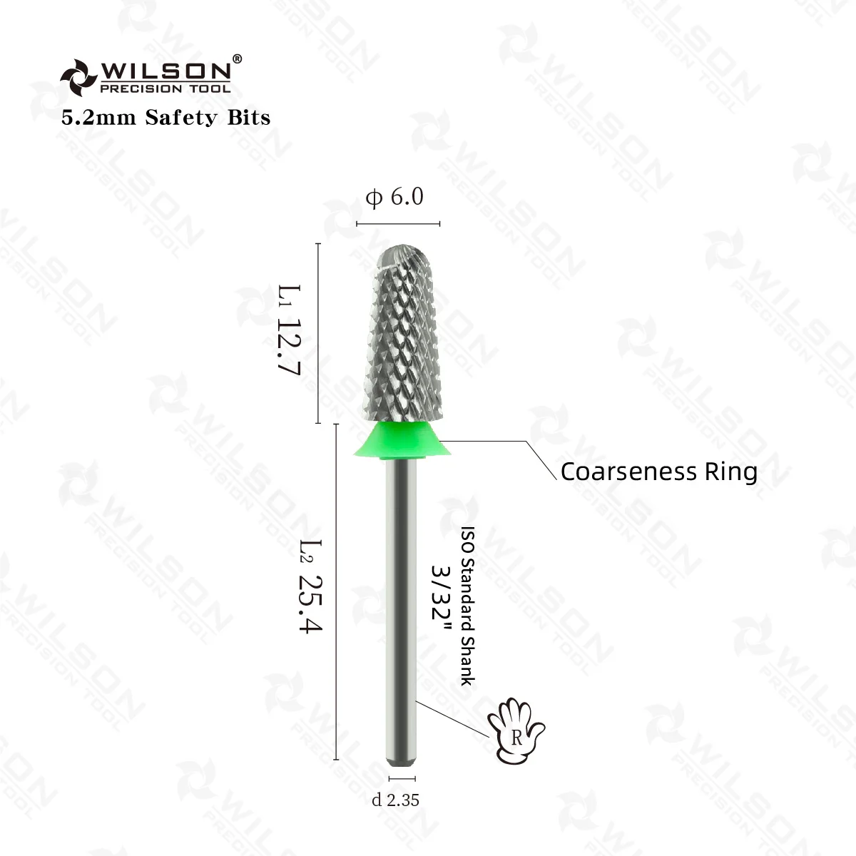 WILSON Large Safety Bit right handed only Nail drill bits Remove gel-carbide Manicure tool Manicure tool Hot sale/