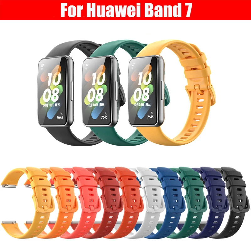 

Silicone Watchband for Huawei Band 7 Smart Watch Strap Soft TPU Wristband Sport Bracelet Replacement Strap for Huawei Band7