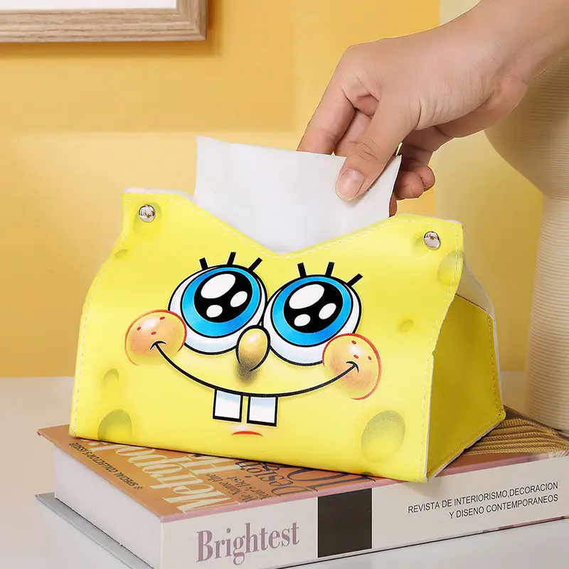 SpongeBob Patrick Star Tissue Fall niedlichen Box Pu Leder Desktop Home  Toilette Auto Taschentuch Aufbewahrung sbox Servietten halter Papiersp ender  - AliExpress