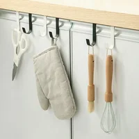 Multi-Purpose Hooks Kitchen Cabinet Door Back Hook Hanging Rack Clothes Coat Hat Towel Hanger Storage Hook Bathroom Accessories 2