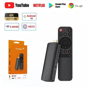 H313 안드로이드 10 TV 스틱 HDR 셋톱 OS 4K 1080P WiFi 6 2.4 5.8G 스마트 TV 스틱 구글 유튜브 넷플릭스 네트워크 미디어 플레이어