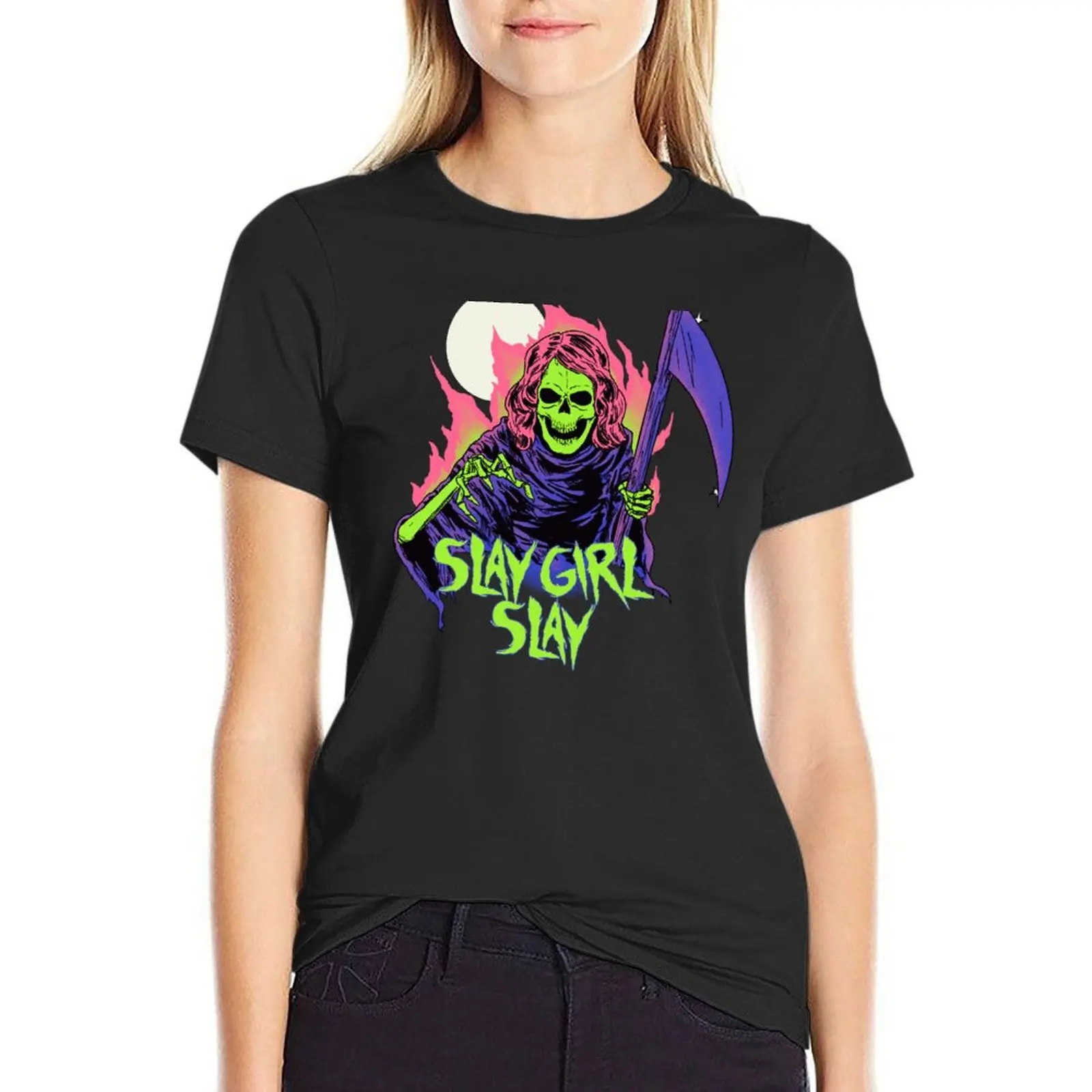 

Girl Reaper T-Shirt Blouse Short sleeve tee Women's clothing