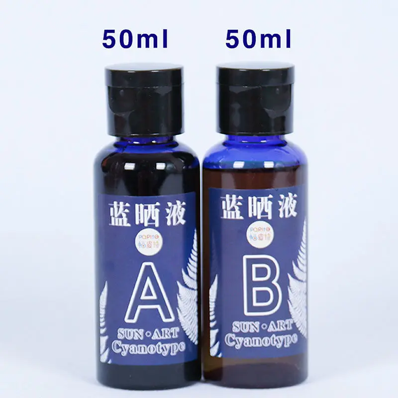 Cyanotype DIY Kit for Fabric and Wood Printmaking - Includes Liquid Solution, Sponge Brush, and Paper