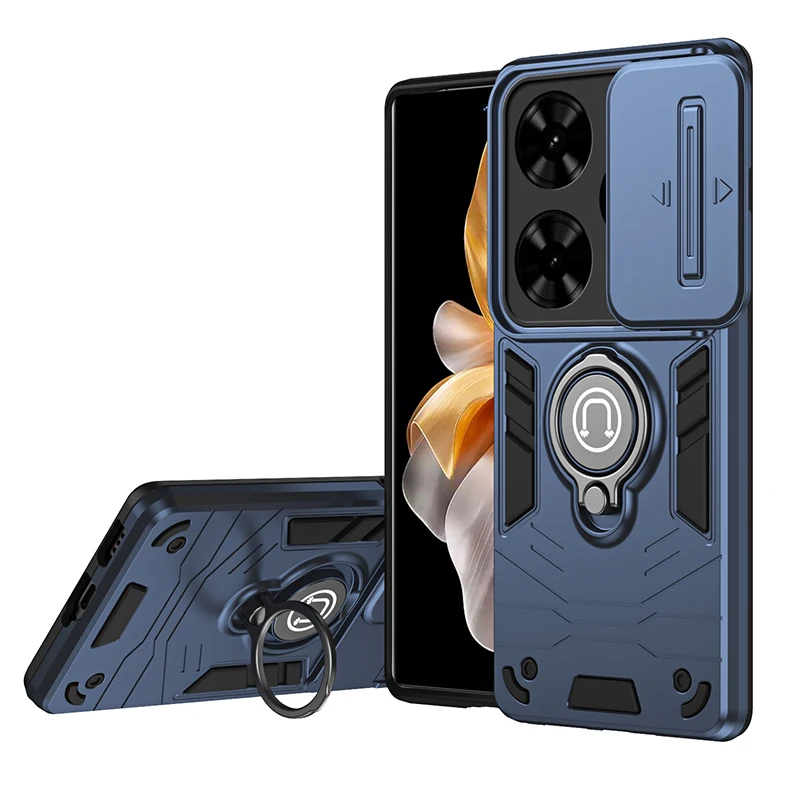 Luxury Shockproof Armor Magnetic Case with Silicone Bumper and Hard PC Back Cover