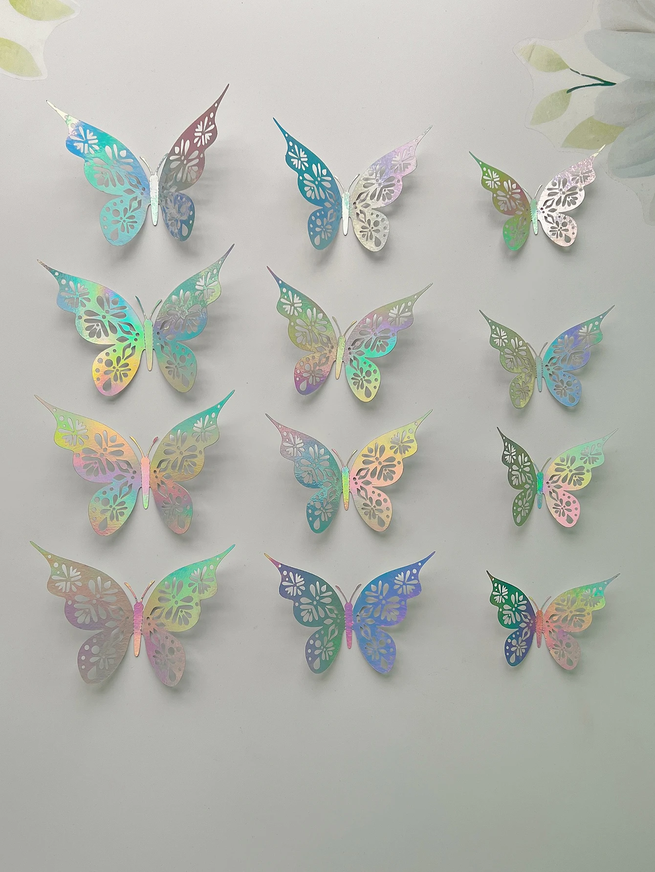 paper 12 pieces hollow wall butterfly