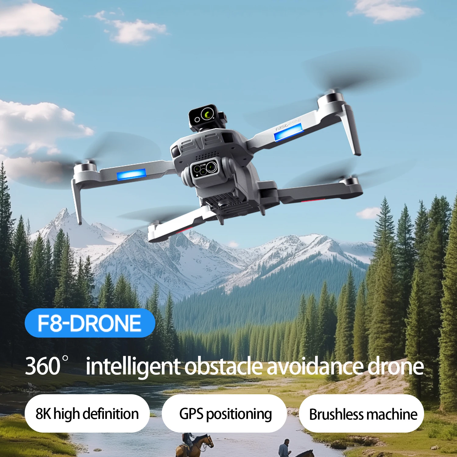 Drone F8 MAX 6K/8K GPS avec Double Caméra et Évitement d'Obstacles