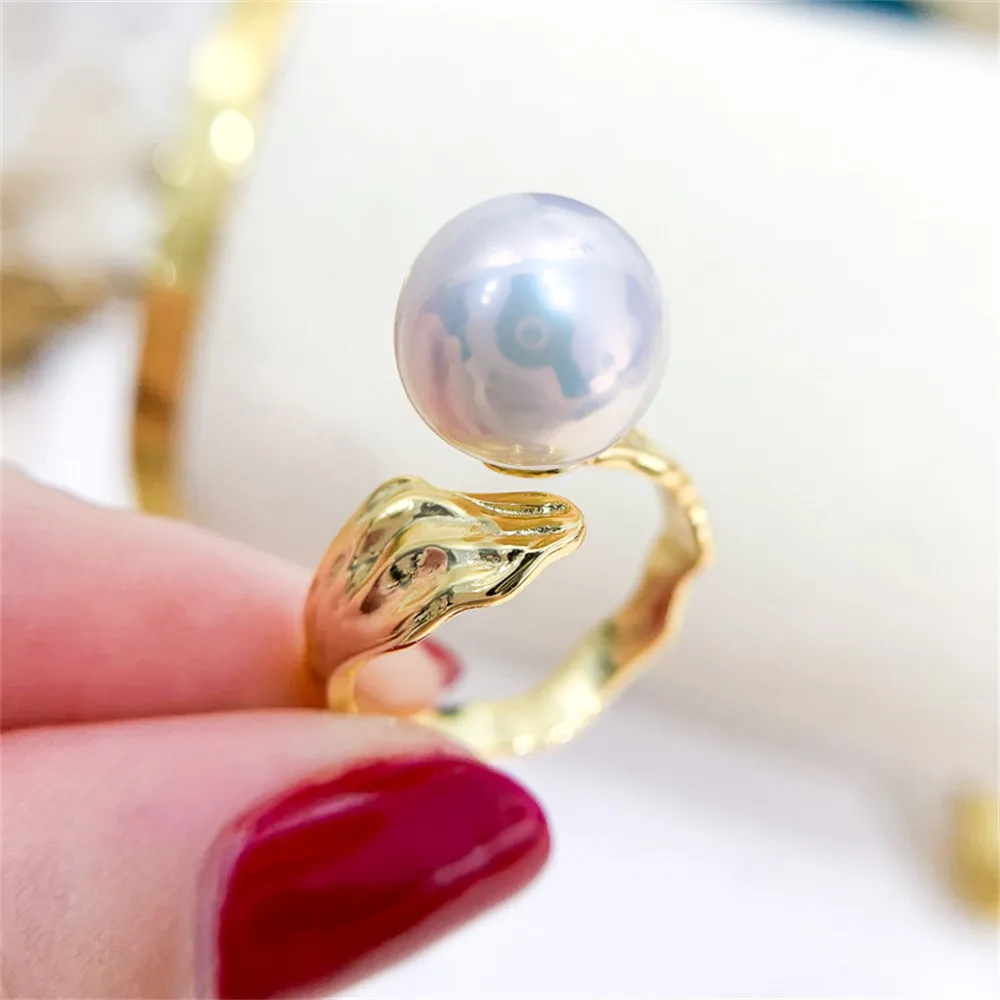 

Wholesale Classic 18K Gold-Plating Ring Accessories Adjustable Blank Pearl Ring Setting Base For Women Diy Jewelry Making A185