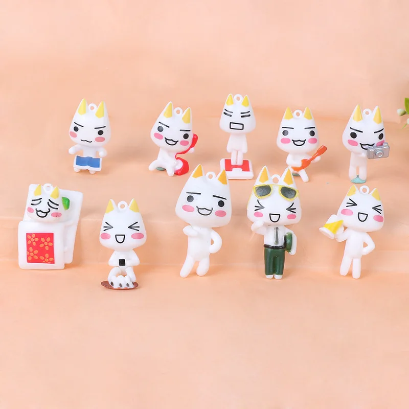 

10pcs Inoue Toro Action Figure TORO Anime Lovely Out-of-printed Figure Model Ornament Toys TORO Cat Figurine Collectible Gift
