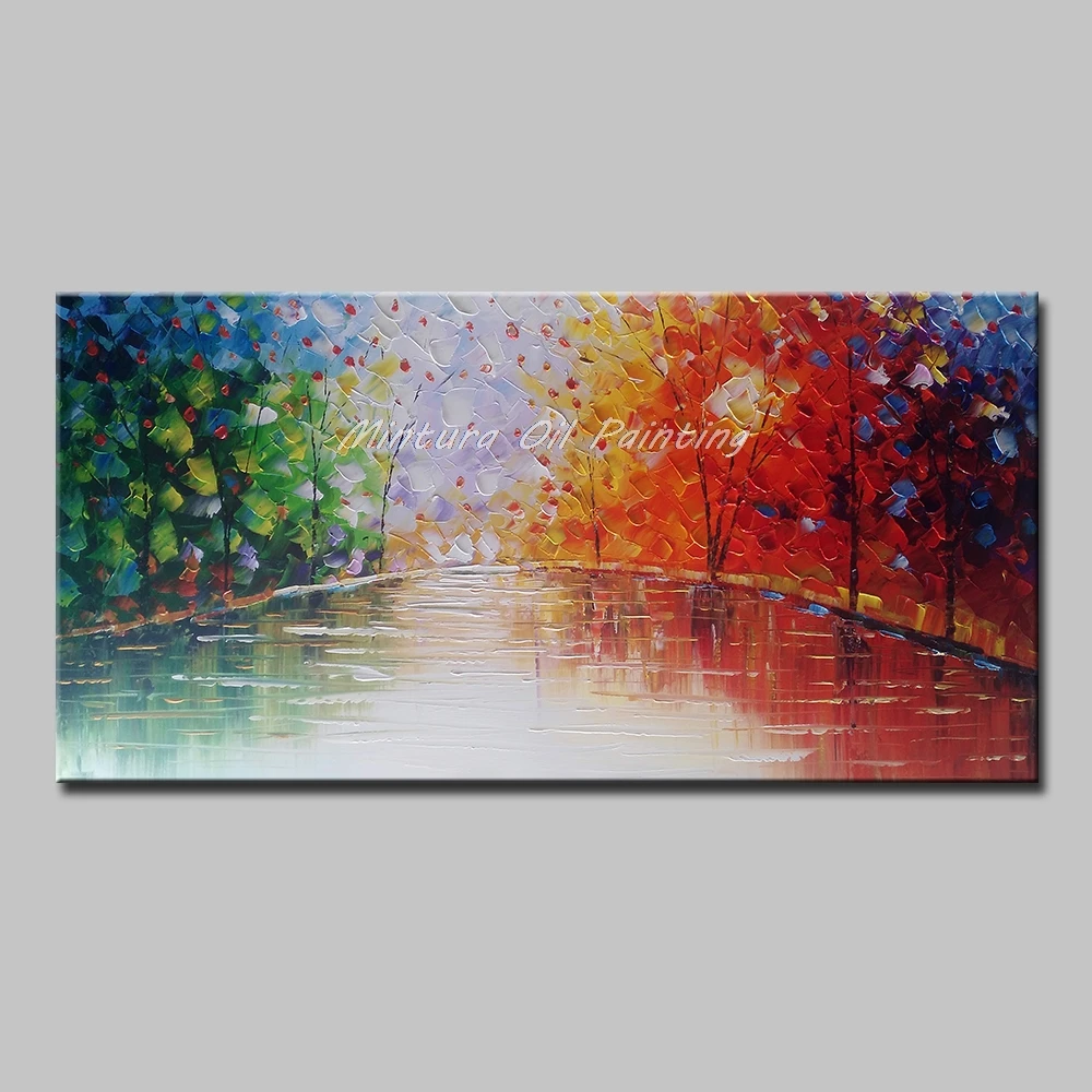 

Mintura Handpainted Oil Painting on Canvas,Modern Abstract Art Paintings Office Decor Art Abstract Landscape Picture No Framed
