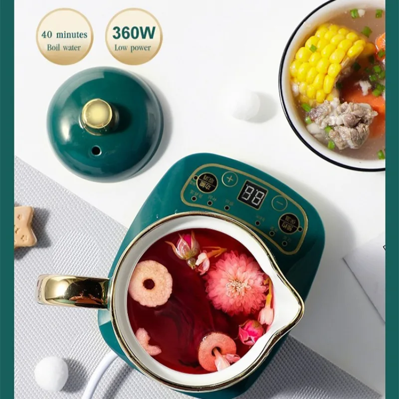 Household multifunction ceramic mini tea boiler soup office electric stew cup split teapot
